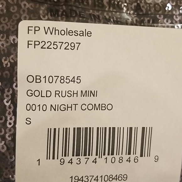 NWT Free People Gold Rush Mini Dress- Size S - Picture 4 of 4
